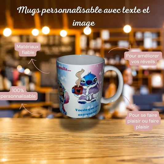 Mugs personnalisable avec image et texte AC Création