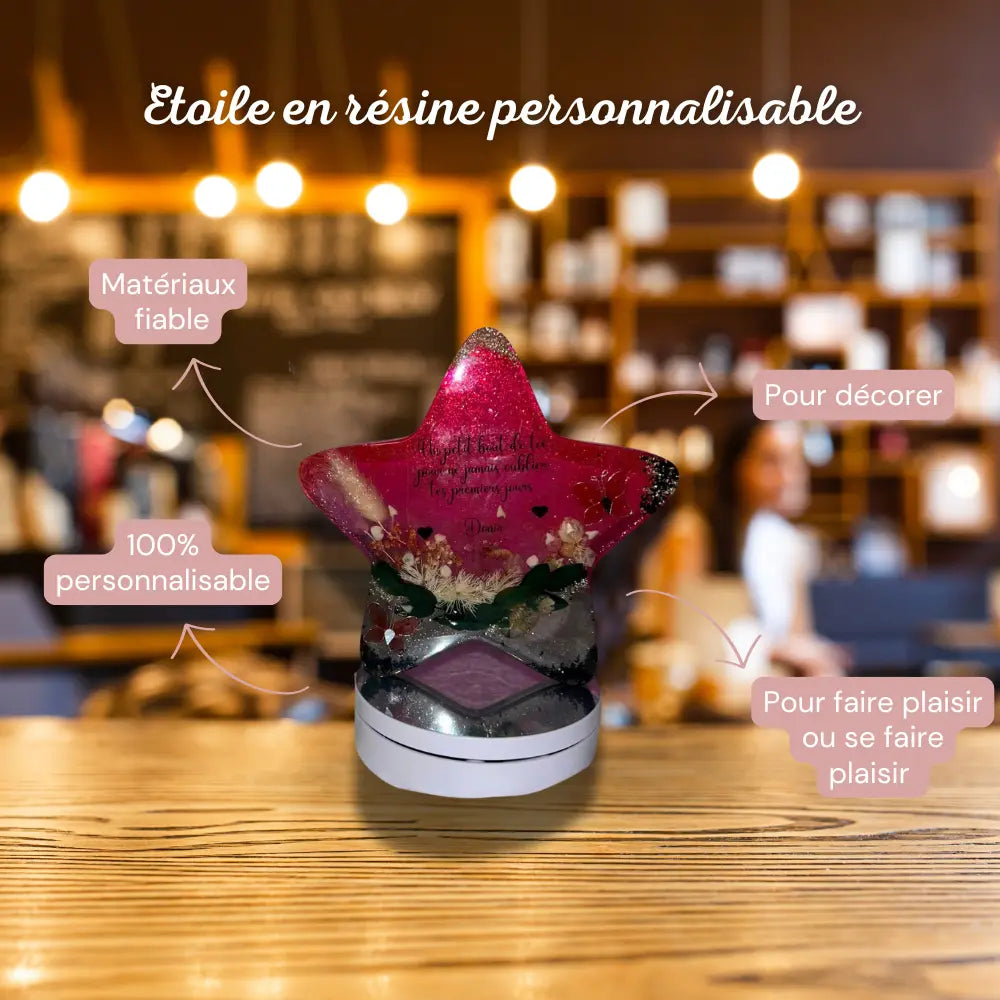 Etoile personnalisable en résine AC Création